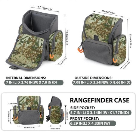Bolsa/funda táctica para binoculares con arnés, binoculares portátiles