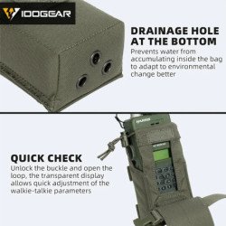 IDOGEAR bolsa de Radio táctica para PRC148/152 Walkie Talkies soporte
