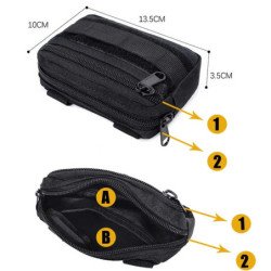 Paquete EDC militar de doble capa para hombre, cinturón táctico Molle,