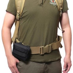 Paquete EDC militar de doble capa para hombre, cinturón táctico Molle,