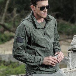 Chaqueta táctica ligera de verano cortavientos para hombre impermeable