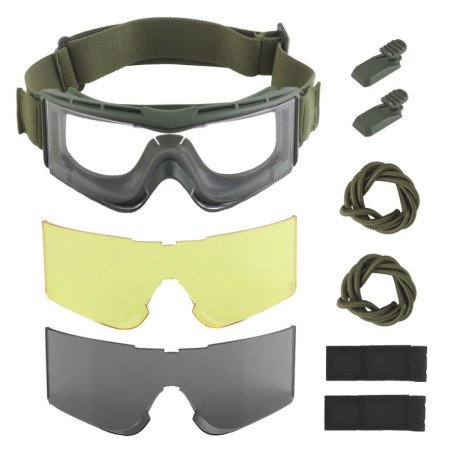 Juego de gafas de caza W810 con 3 lentes que se pueden montar en riel