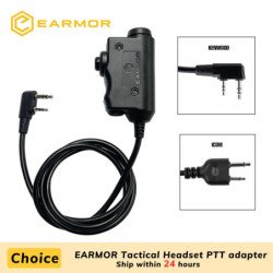 Adaptador PTT Original EARMOR, auriculares tácticos Airsoft KENWOOD, a