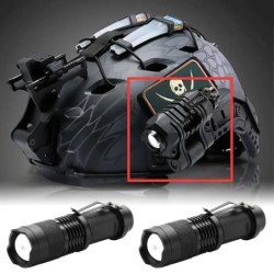 Luz táctica para casco, linterna estroboscópica rápida, Zoom telescópi
