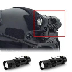 Luz táctica para casco, linterna estroboscópica rápida, Zoom telescópi