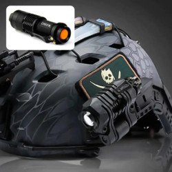Luz táctica para casco, linterna estroboscópica rápida, Zoom telescópi