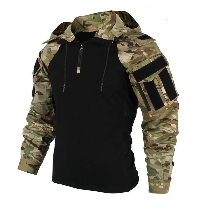 Camisas de combate táctico para hombre, camiseta transpirable de manga Camisas de combate táctico para hombre, camiseta transpirable de manga