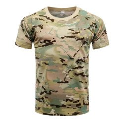 Ropa de camuflaje de manga corta para hombre, de secado rápido Camiset