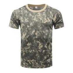 Ropa de camuflaje de manga corta para hombre, de secado rápido Camiset