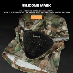 Máscara táctica de silicona para caza, pasamontañas, capucha para la c