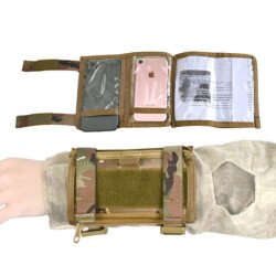 Funda táctica para brazo, bolsa para mapa, correa para muñeca, tarjeta