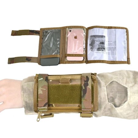 Funda táctica para brazo, bolsa para mapa, correa para muñeca, tarjeta