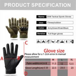 Guantes tácticos guantes de tiro diseño táctil protección de Fitness d