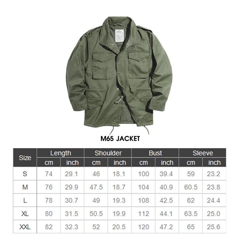 Maden-chaquetas militares M65 para hombre, chaqueta militar Vintage ve Maden-chaquetas militares M65 para hombre, chaqueta militar Vintage ve
