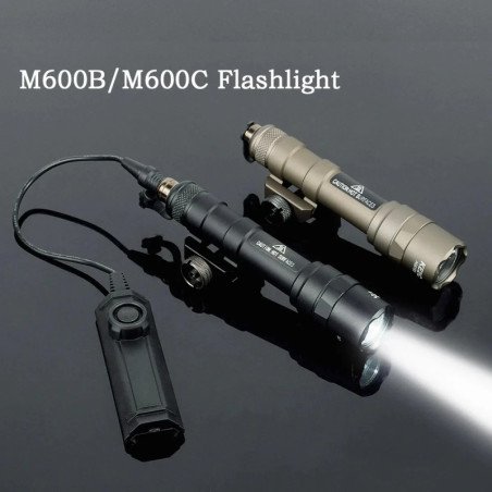 Linterna táctica SF M600 M300 Airsoft potente interruptor Dual AR15 Ri