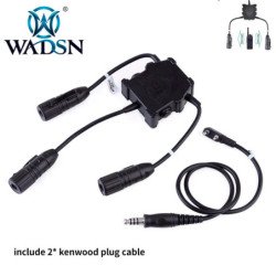 WADSN Dual u94 PTT Push To Talk Softai Airsoft auriculares Kenwood par
