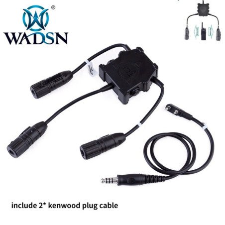 WADSN Dual u94 PTT Push To Talk Softai Airsoft auriculares Kenwood par