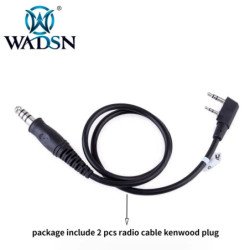 WADSN Dual u94 PTT Push To Talk Softai Airsoft auriculares Kenwood par
