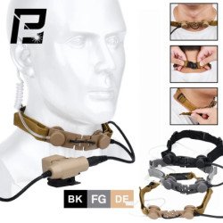 WADSN Airsoft táctico garganta micrófono auriculares cuello laríngeo m