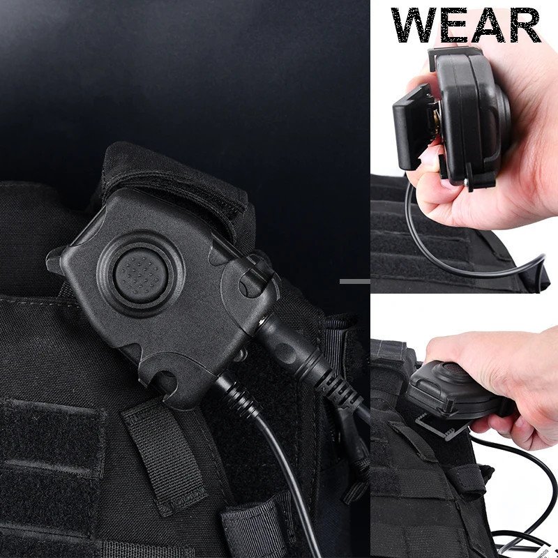 WADSN PTT botón táctico auriculares interfono walkie talkie linker air WADSN PTT botón táctico auriculares interfono walkie talkie linker air