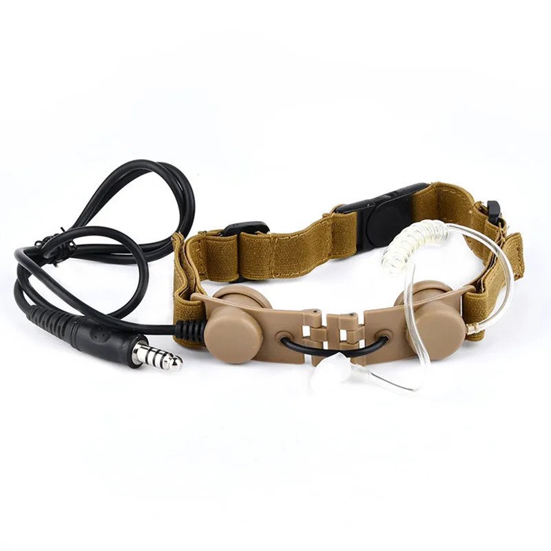 WADSN-Micrófono de garganta táctico para Kenwood BaoFeng, auriculares