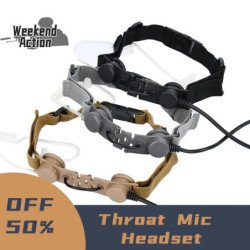 WADSN-Micrófono de garganta táctico para Kenwood BaoFeng, auriculares