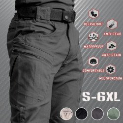 Pantalones Cargo tácticos impermeables para exteriores, pantalones lar