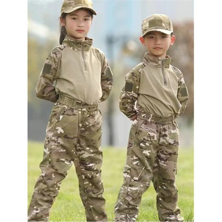 Uniforme táctico para niños, conjuntos de ropa de caza, trajes de camu