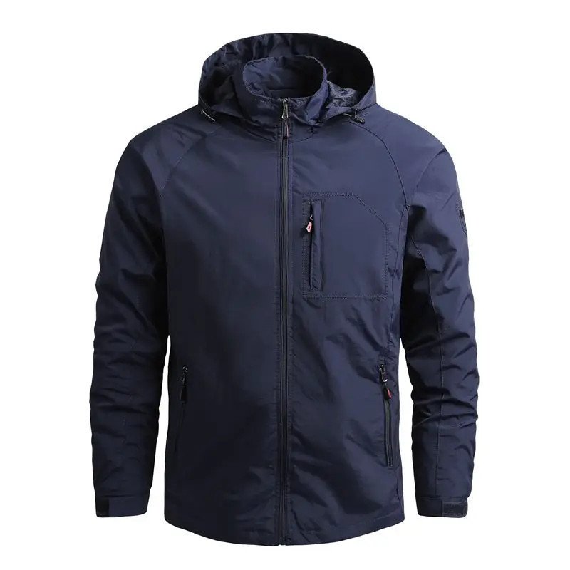 Chaqueta impermeable para hombre, rompevientos de talla grande, abrigo