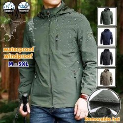 Chaqueta impermeable para hombre, rompevientos de talla grande, abrigo