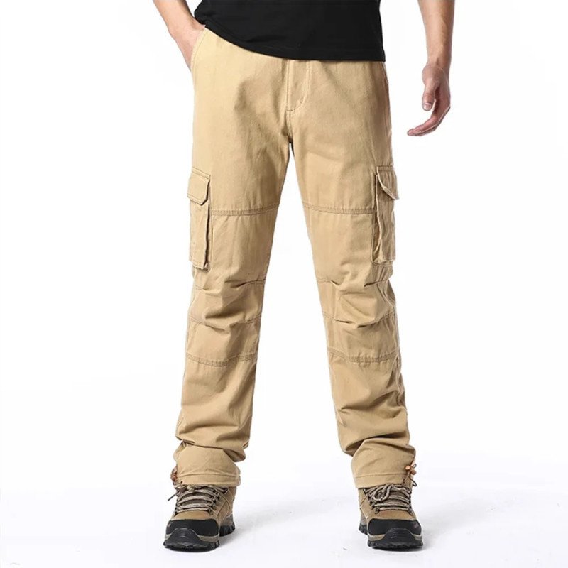 2025 100 pantalones Cargo de algodón para hombre, monos holgados con b