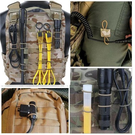 10 unids/pack al aire libre PTT correa fija chaleco táctico accesorios