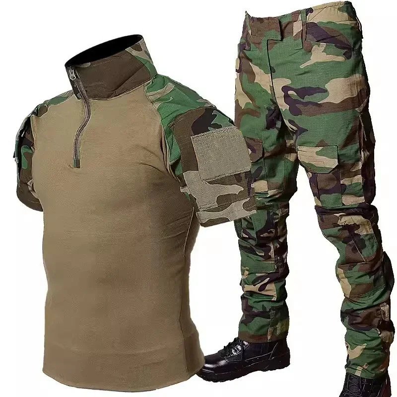 Conjuntos tácticos de verano para hombre, camisetas de manga corta tra Conjuntos tácticos de verano para hombre, camisetas de manga corta tra