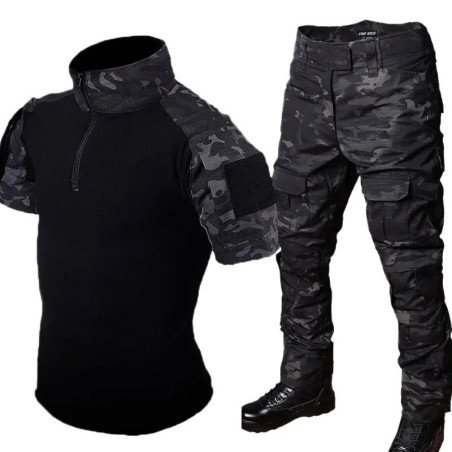 Conjuntos tácticos de verano para hombre, camisetas de manga corta tra
