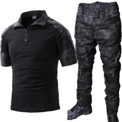 Conjuntos tácticos de verano para hombre, camisetas de manga corta tra