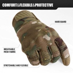 Guantes tácticos de pantalla táctil de camuflaje para caza al aire lib