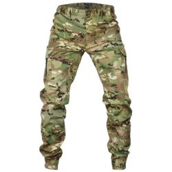Mege-pantalones tácticos para correr para hombre, pantalones Cargo Rip