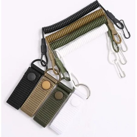 Cordón elástico táctico antipérdida, cinturón de seguridad militar de