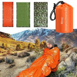 Saco de dormir de emergencia impermeable, mantas térmicas de Mylar, sa