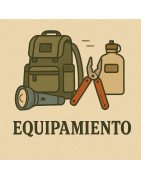 Equipamiento de supervivencia: mochila, cuerda, lona y más